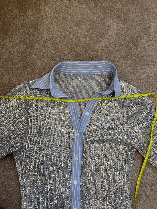 Hand Over Jack’s Womens Medium Blouse Sequin Party Ex-boyfriend Made in Spain - Picture 10 of 12